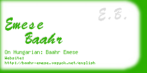 emese baahr business card